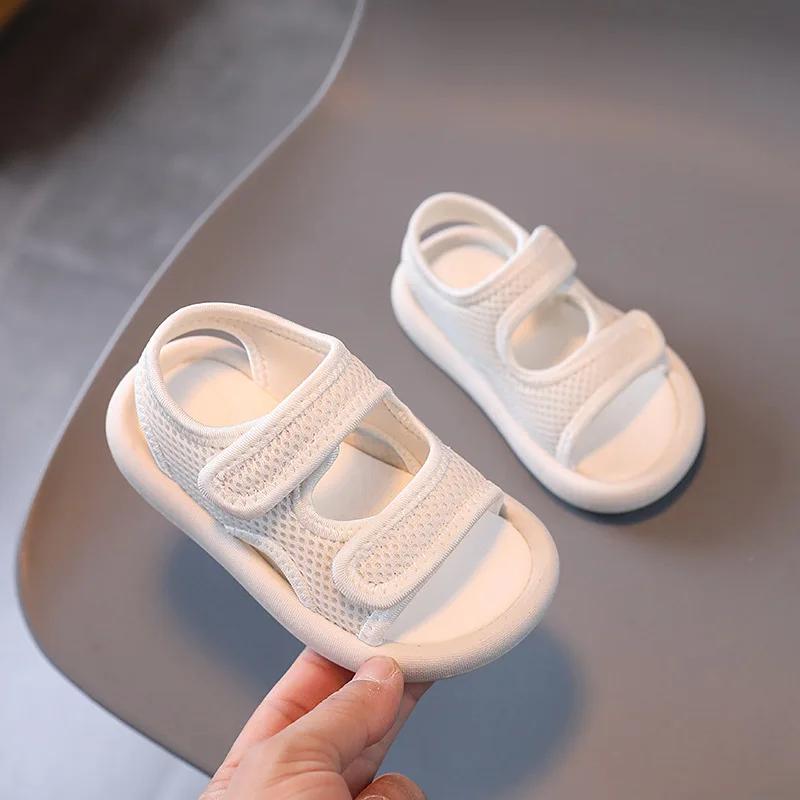 

Candy Color Childrens Sandals Summer Baby Toddler Canvas Sandals Non-slip Boy Girl Sport Kids Sandals Beach Shoe 1-12 Yrs G03274 21 белый