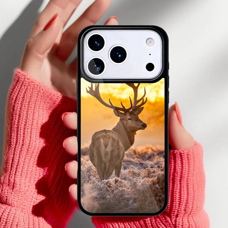 Stag Bull Moose Reindeer Deer Phone Case for iPhone 17 Air 16e 15 14 13 Pro Max Back Cover for 12 11 Pro Coque