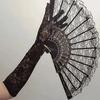 Women Floral Lace Long Gloves Black White Red Sexy Elbow Length Mittens Party Evening Gloves Accessories