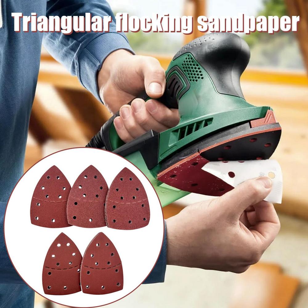 Sandpaper Sheets Triangular Design Sanding Paper 11-Hole Design Multi-Purpose Sandpaper For Metal Polishing Car Repair Wooden