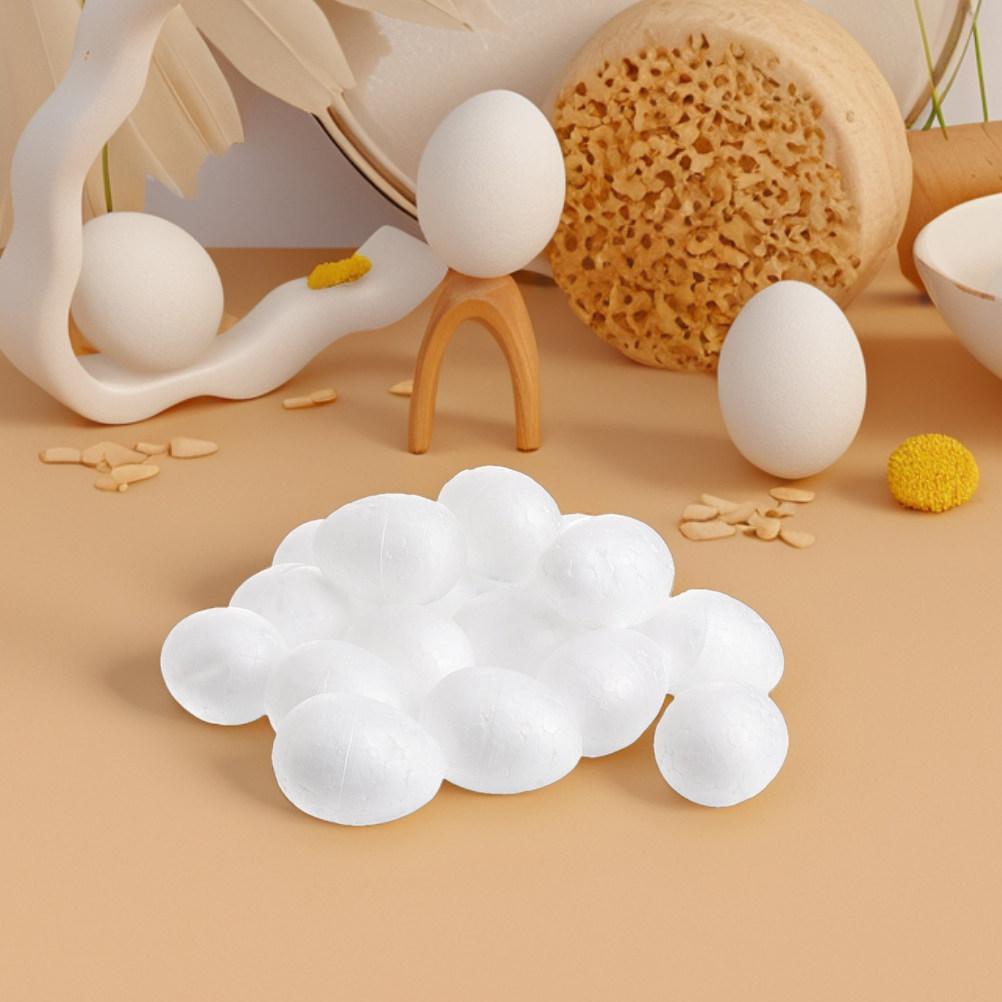 60Pcs Easter White Foam Eggs DIY Craft Foam Smooth Surface Perfect for Painting Decorating Holiday Projects Egg