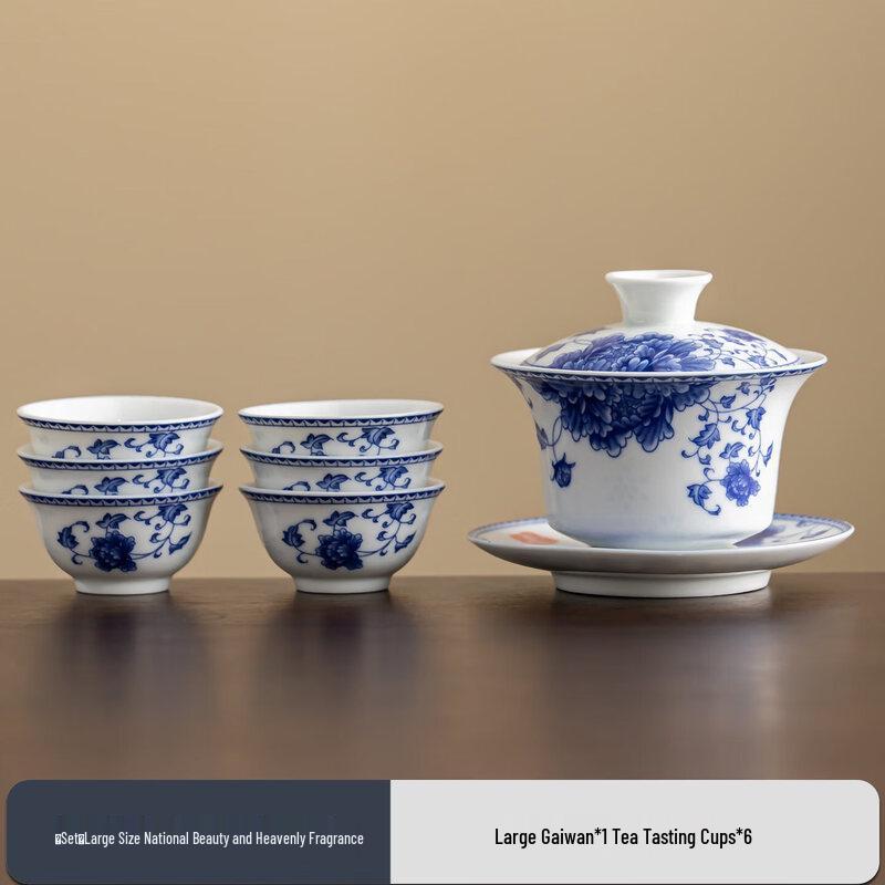 Blue and White Porcelain Gongfu Gaiwan
