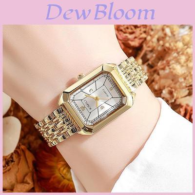 Minimalistische Damen-Quadrat-Quarzuhr mit Metallarmband für den lässigen Alltagsgebrauch