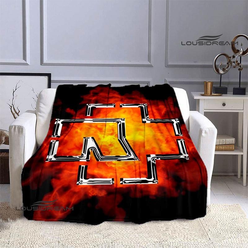RAMSTEIN Deutsche Industrie-Metal-Band-bedruckte Decke, dünne Decke, Flanell, Heim- und Reisedecke, Geburtstagsgeschenk, Bettdecke