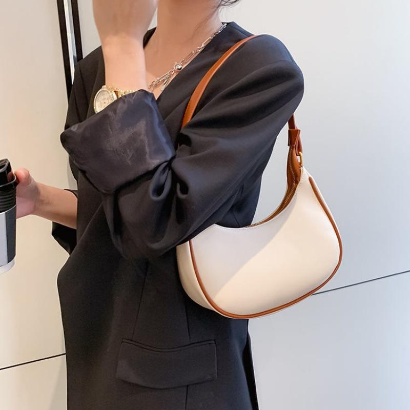 Yogodlns Trendy New Underarm Bag For Women PU Leather Shoulder Bag Vintage Dumpling Bag Designer Girls Portable Handbag Totes