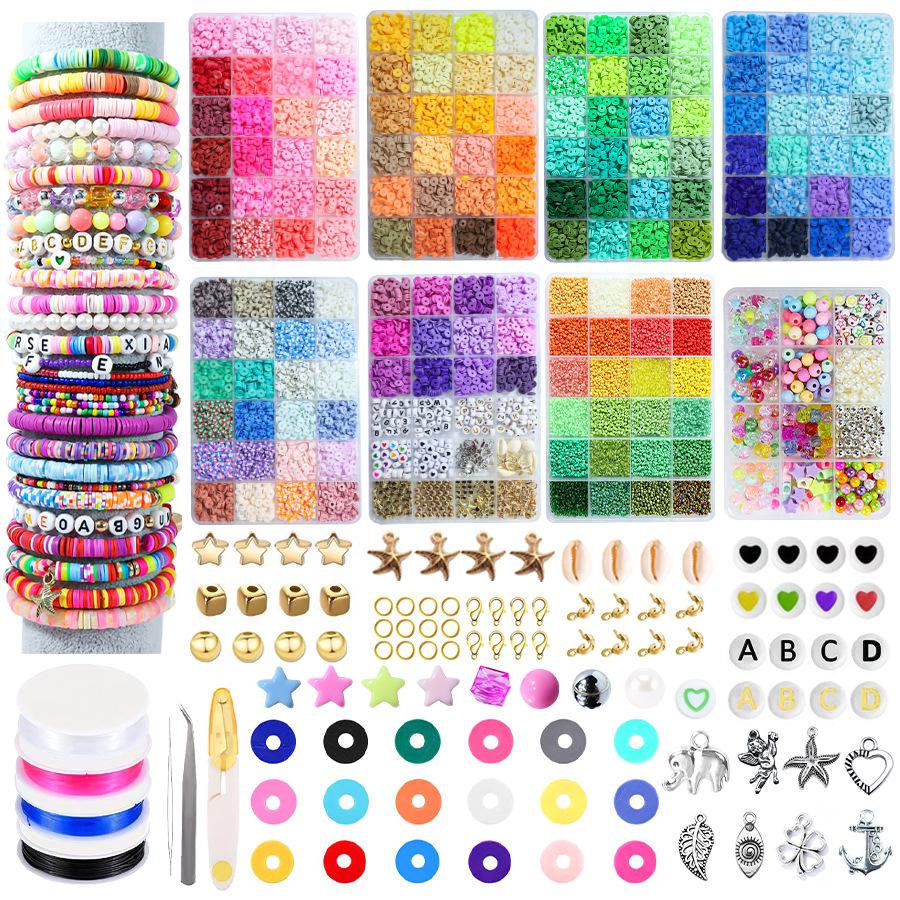 Colorful Cross-Border Polymer Clay Slice Beads Set for Children's DIY Jewelry & Bracelets