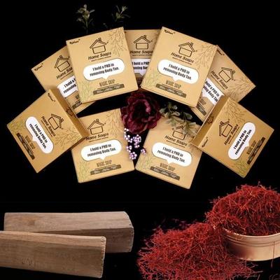 Home Ghar Soap Sandalwood & Saffron Magic Soaps For Bath | Paraben Free | Chandan , Skin Brightening Soap For Men & Women (100 Gms Pack Of 9)
