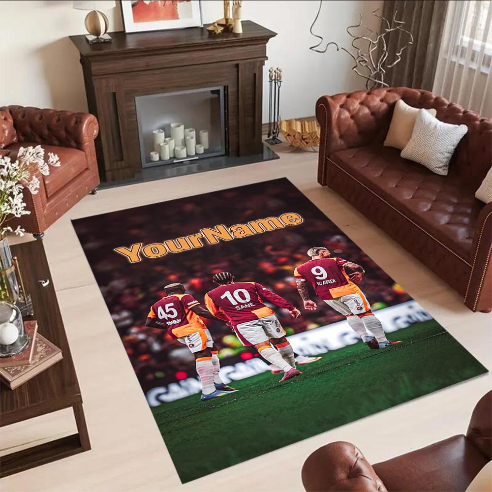 Galatasaray 293 Customized Name Area Rug Design for Dormitory Playrooms Hallway Kitchen Antislip Carpet Decorate Offices Birthday/Christmas Gift
