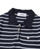 KNITTED (W) Boucle Stripe Collar Knit Navy