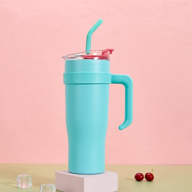 Großer MAC 40oz Großvolumiger Becher mit Edelstahlgriff Autobecher Outdoor Tragbarer Kaffeebecher Thermobecher Eisbecher