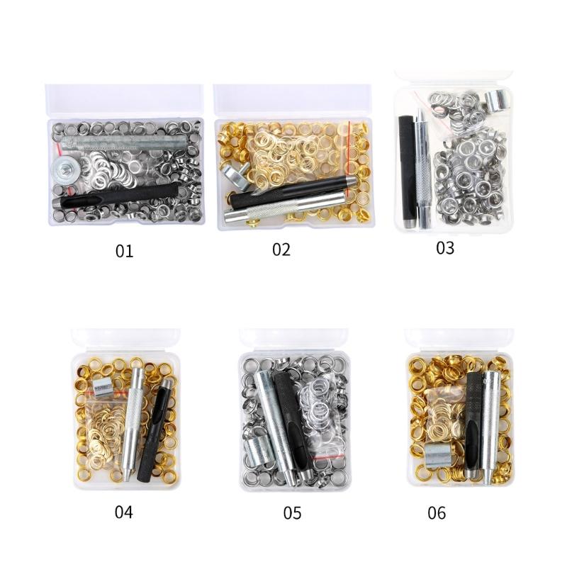 Grommets Eyelets Set with Install Tool Eyelet Punch Kits for Leathers Belt Shoes