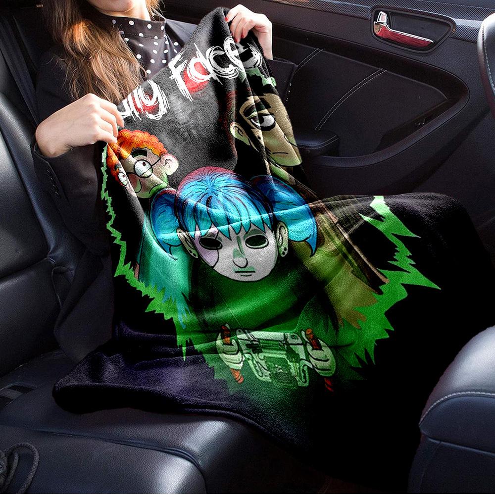 1pc Sally Face,Cartoon ,Horror Theme Flannel Blanket  Lightweight Soft for All Seasons, Ideal for Couch, Office, Bed, Travel, Camping  Throw72
