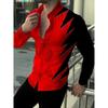 Fashionable Men's Shirt Lapel Suit Long Sleeve Festival Red Casual Outdoor Street Top Soft Comfortable Breathable