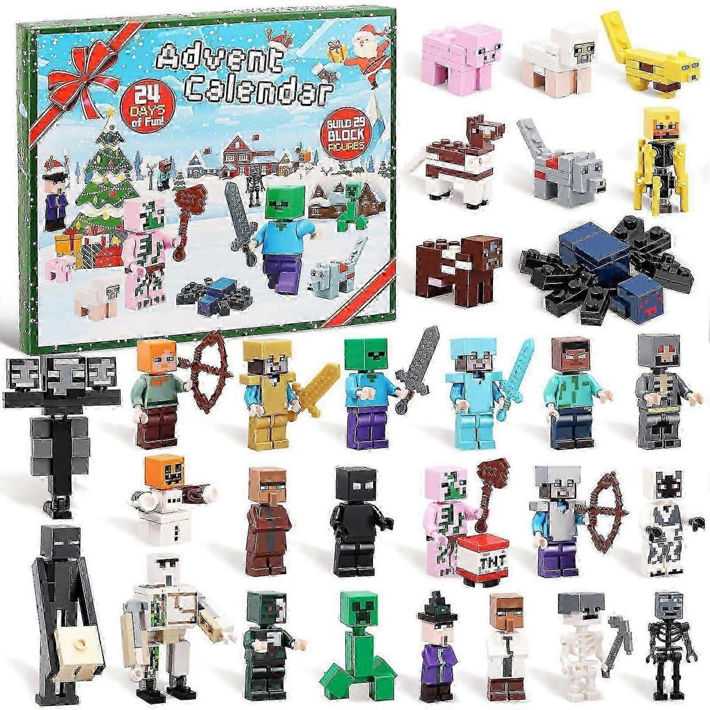 2025 Advent Calendar Minecraft, 24 Days Toy Figures Building Blocks Countdown Calendar, Advent Calendar Surprise Gift for Boys
