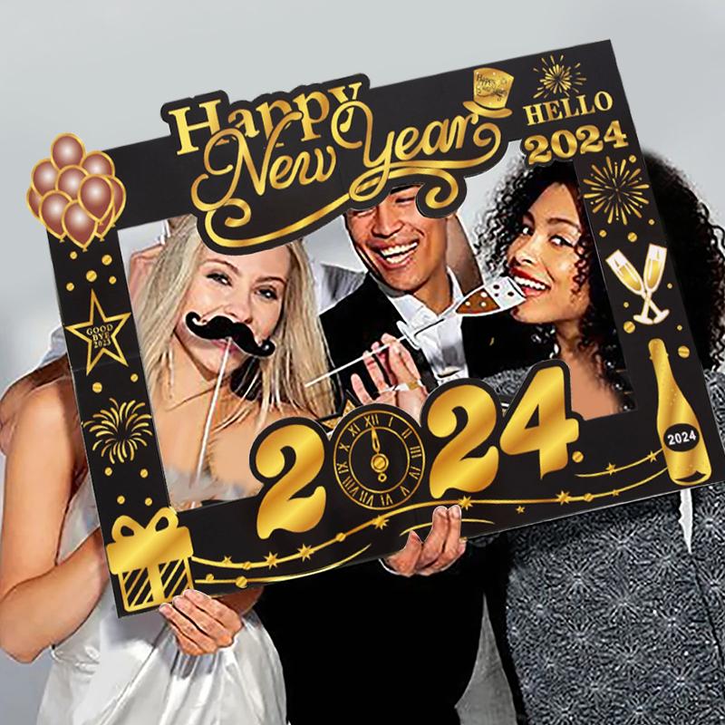 New Year 2024 Number Foil Balloons Happy New Year Eve Party Favors Supplies Garland Photo Props Christmas Decorations Navidad