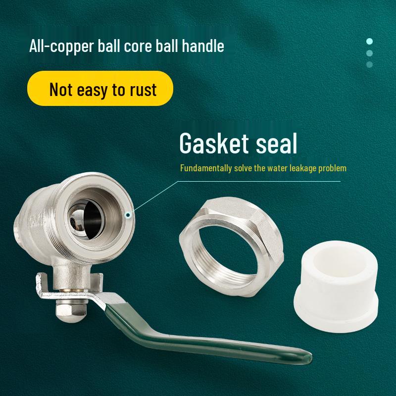 Mosiężny zawór kulowy z gwintem zewnętrznym PPR do domowej instalacji wodnej (4, 6 Punktów, 1 Cal)