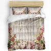 Wood Grain Flower Retro Duvet Cover With Pillow Case Custom Comforter 3pcs Bedding Set Quilt Cover Double Bed Home Textile