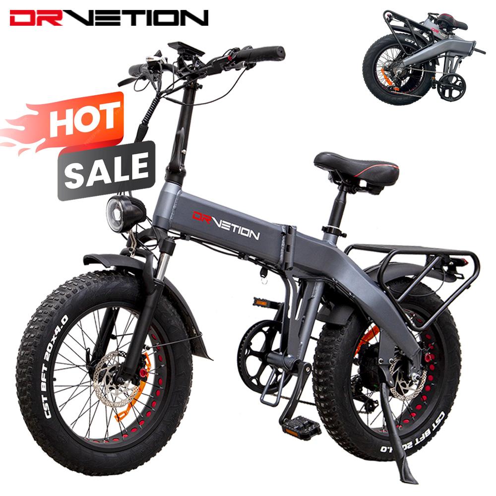 Drvetion BT20 Falt-E-Bike mit 750-W-Motor, herausnehmbarem 48-V-10-Ah-Akku, CST 20"-Fat-Reifen, Öl-Scheibenbremsen, City-Pedelec