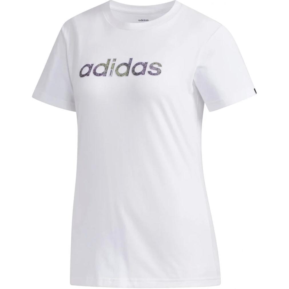 

Adidas Футболка с коротким рукавом Letter Casual Comfortable, женские топы белого цвета FM6177 S