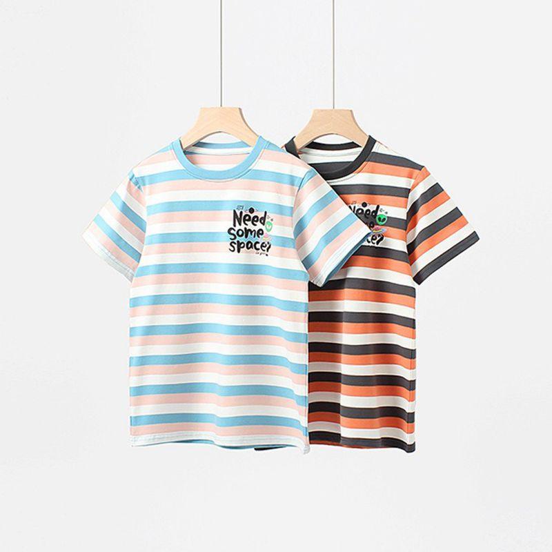 6-14 Years Kids Round Neck Striped T-shirt