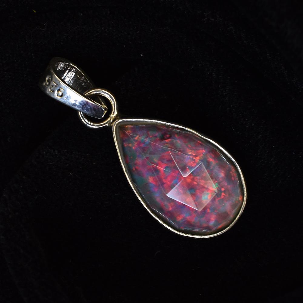 Natural Opal Pendant 15 ct Monarch 925 Sterling Silver Pear Cut Gems October Birthday Birthstone