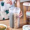 2/3/4 Grid Separate Transparent Grain Storage Bottle Household Kitchen Food Moisture-proof Sealed Cans Dry Cereal Container