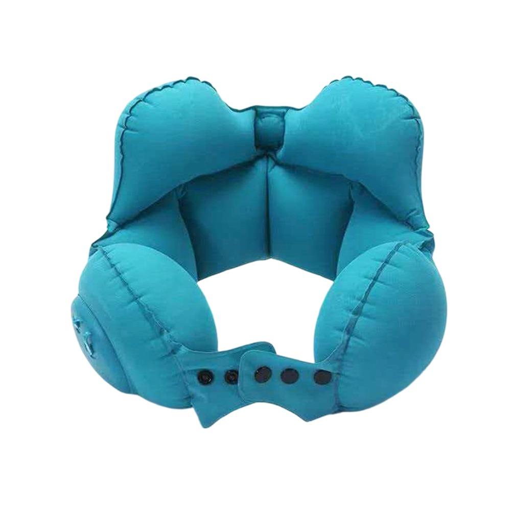 Foldable Inflatable Neck Pillow Adjustable Airplane Neck Pillow Portable Headrest  Camping