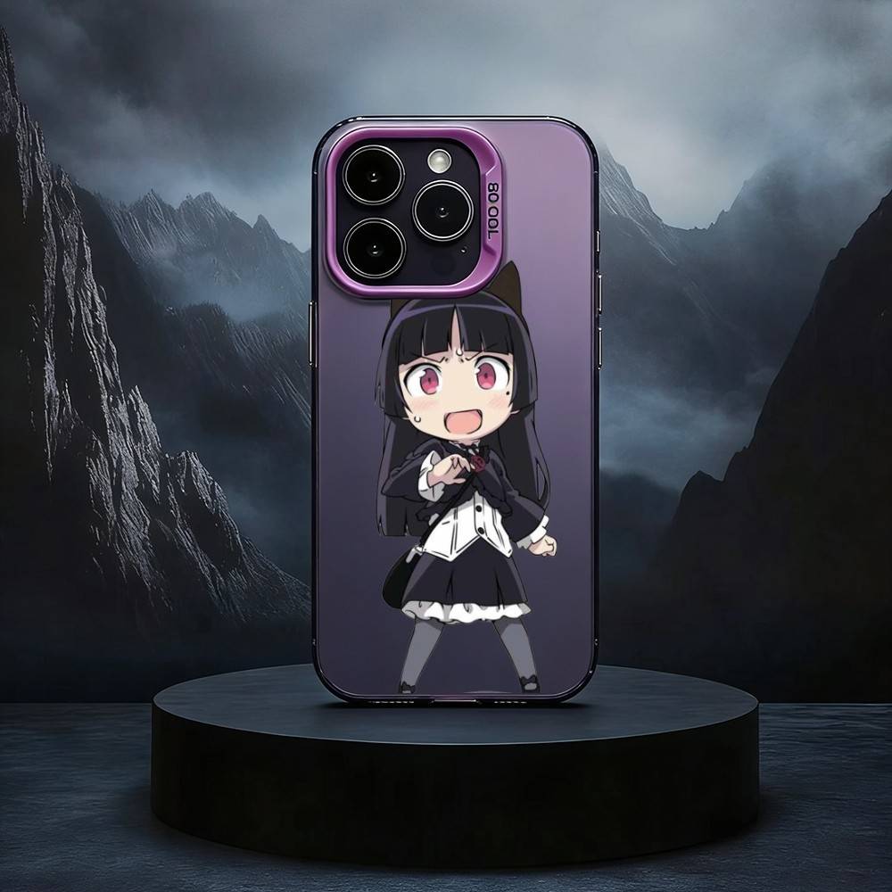 O-Oreimo-MO A-Anime Phone Case For iPhone17,16,15,14,13,12,11 Plus,Pro Max Black Candy silver phone case
