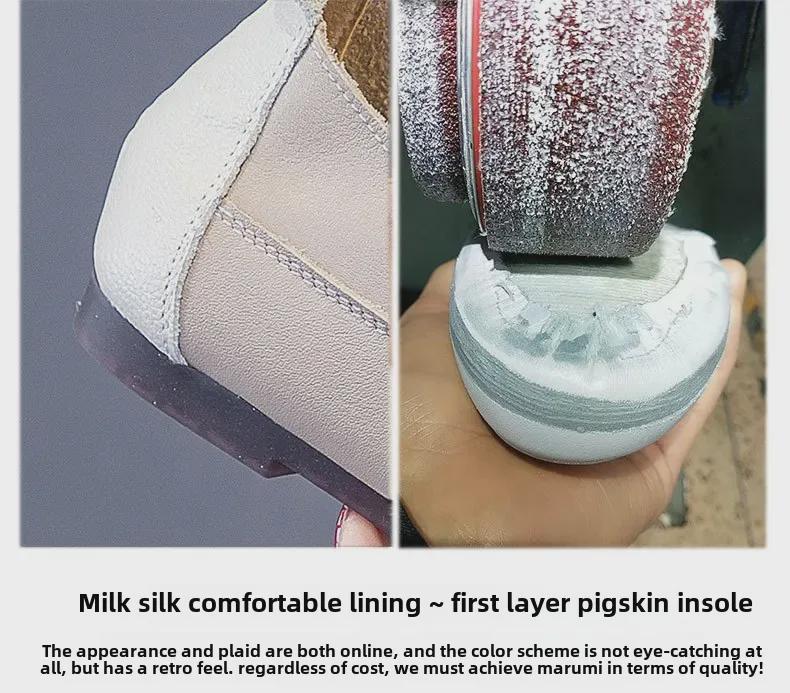 Dammockasiner i äkta kohud - Mjuk sula, bekväma vita skor för utomhus- och arbetskläder