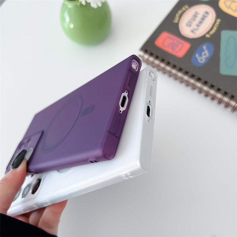 Luxury Ice Mist Magnetic Skin Sensitive Phone Case for Samsung S24 Ultra S23 Plus S22 All-inclusive Fall Protection Cover