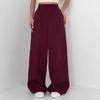 Women Suit Pants High Waist Straight-Leg Wide-Leg OL Commuter Style Casual Trousers