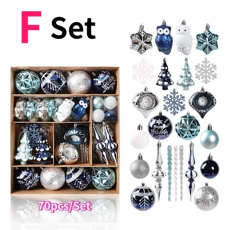 

70pcs Christmas Ball Sets Christmas Tree Ornament Assorted Alien Balls Toppers Xmas Tree Arrangements Background Displays Decor