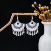 Vintage Ethnic Miao Silver Alloy Teardrop Tassel Earrings