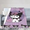 Purple Kuromi Blankets Kawaii Cartoon Wool Awesome Breathable Throw Blankets for Bedspread Autumn/Winter
