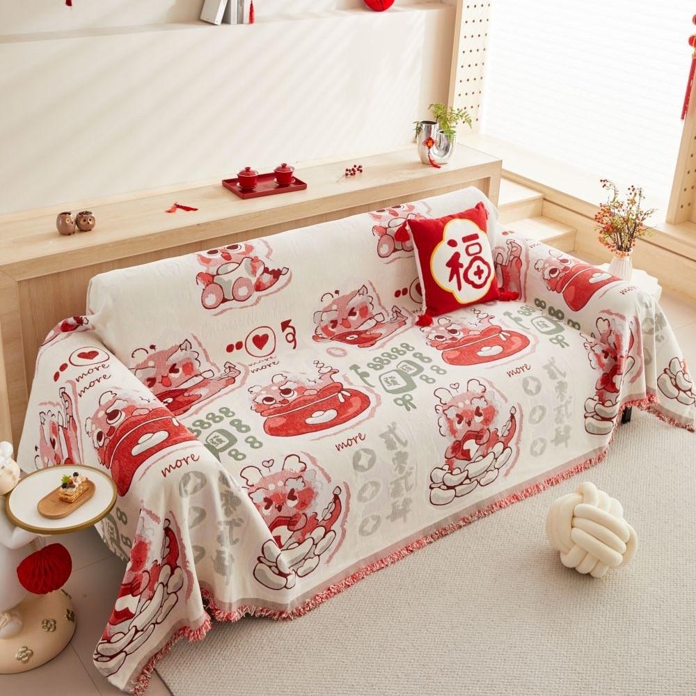 Chinese Style Wedding Sofa Cover for Living Room Sofa Mat Non-Slip Couch Slipcover Towel Protector Decor Cloth Sofa Sofa Cushion