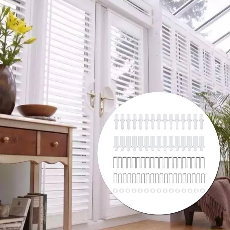 85Pcs Plantation Shutter Tilt-Rod Louvers for Staples Shutter Repair Pins Plantation Shutters Washers Repair Kit Easy To