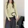 Crew neck back bow design sense knitted bottoming shirt autumn and winter new slim and thin sweater inner women