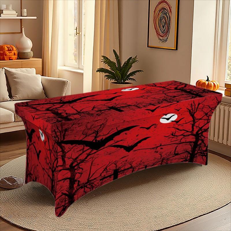 Halloween Printed Stretch Tablecloth Milk Fabric Outdoor Party Decor