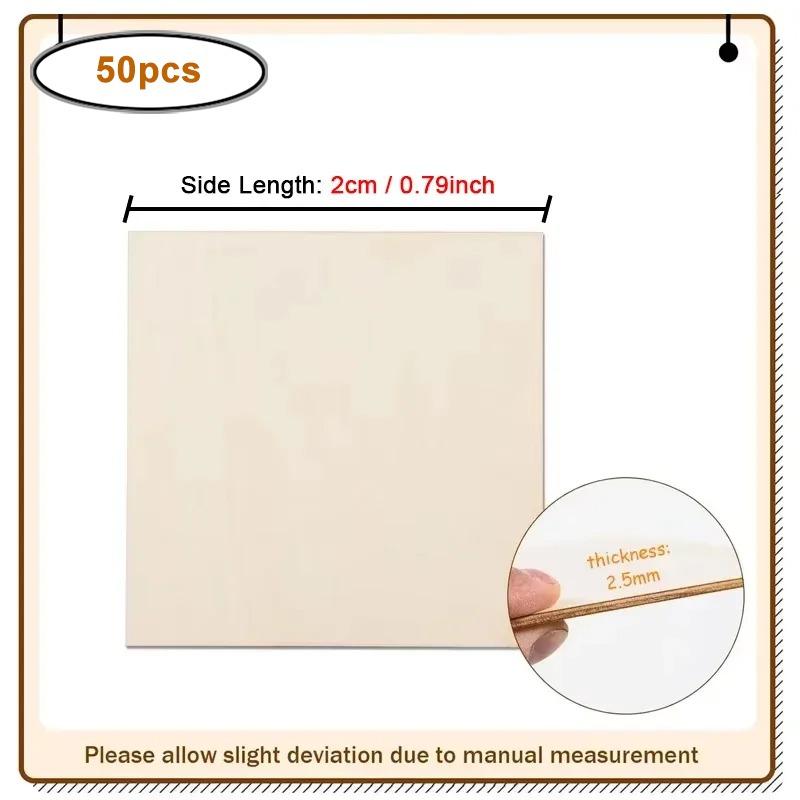 1-10cm Unfinished Wood Square Pieces, Blank Wood Squares Slices Cutouts for DIY Crafts Painting Staining Wood Sign , Home Decor