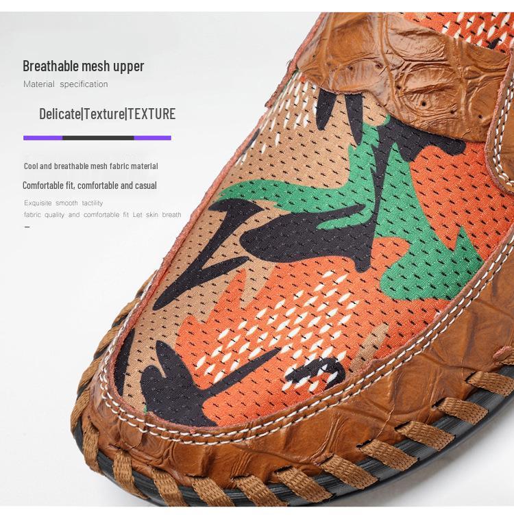 Men's Extra Large Summer Loafers - Breathable Mesh, Handmade, Trendy Casual Shoes (Sizes 45-46)