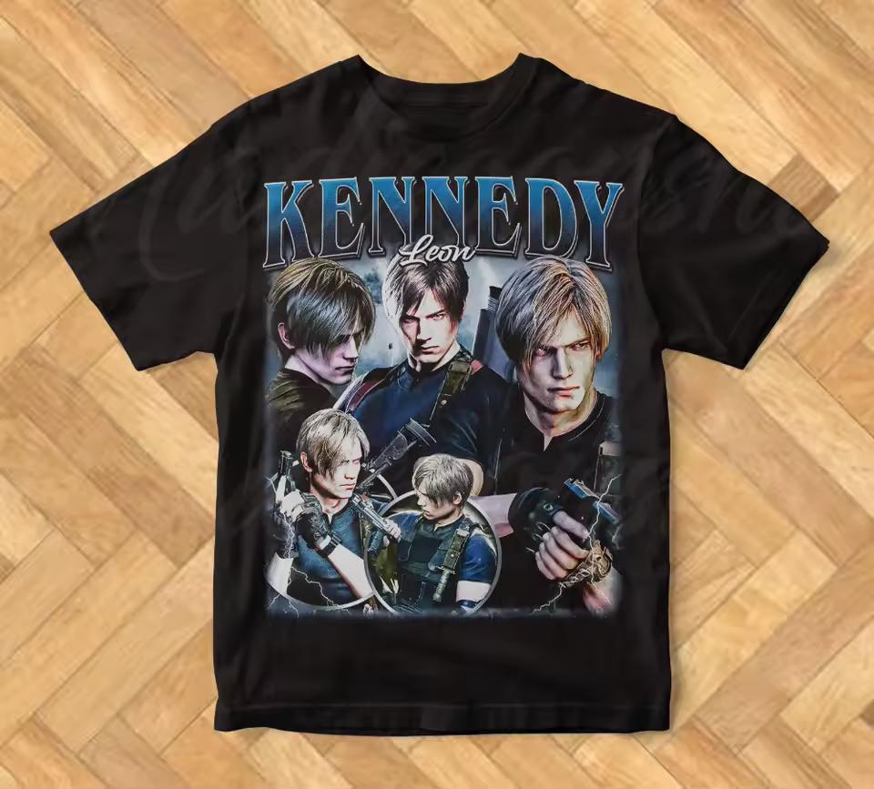 Limited Leon Kennedy T-and kids tshirt Gift for Woman Man Heavy Cotton Tee Clothing Graphic Short Sleeve and kids tshirt Unisex Men Women All-Season