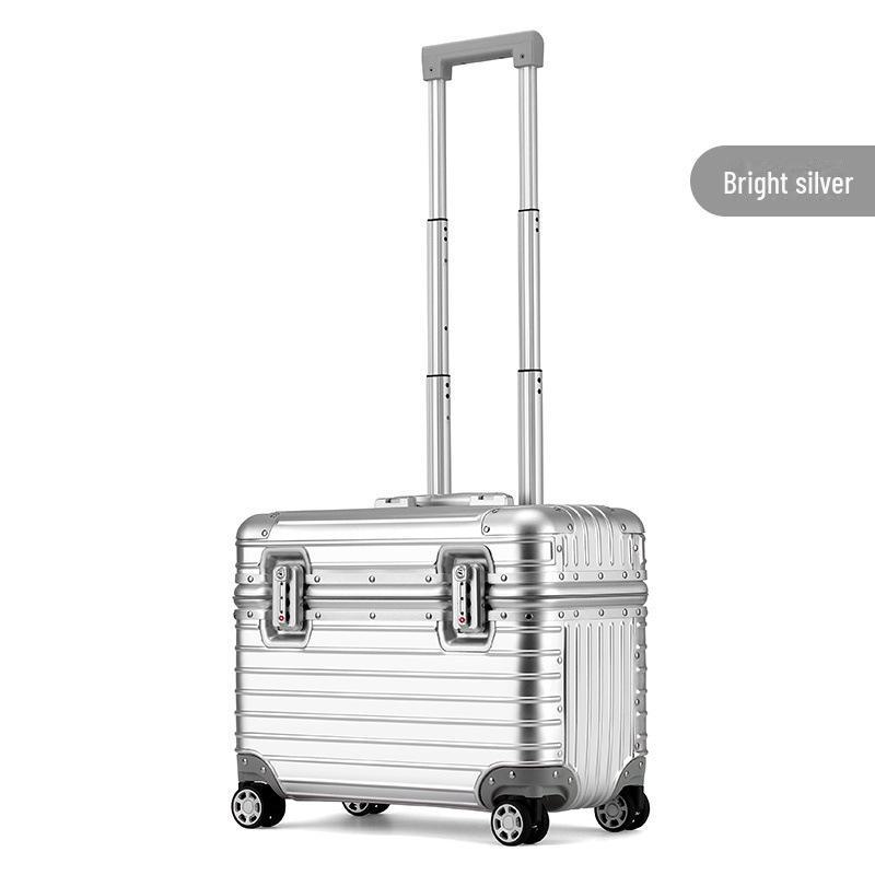 Trolley fotografico in lega di alluminio e magnesio da 20 pollici con coperchio a ribalta, scatola per fotocamera orizzontale, valigia da imbarco per uomini e donne