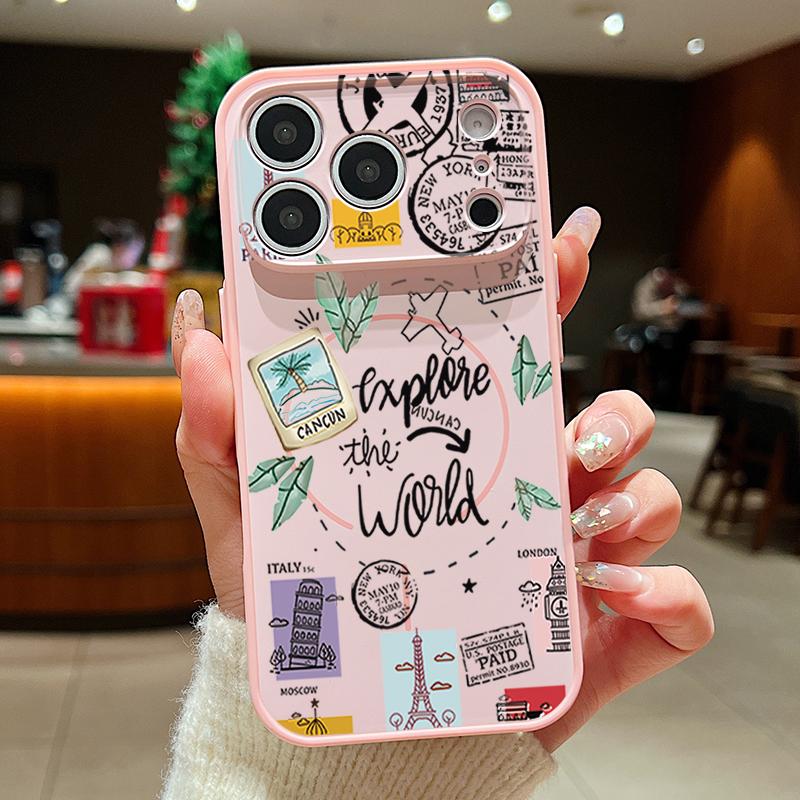 Travel Label Landmark Pattern Case For iPhone 17 Pro Max Magnetic For Magsafe Skin Feeling Cover For iPhone 16 15 14 13 Pro Max