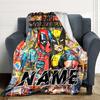Custom Name Deadpool Wolverine blanket for Couch & Bed, Plush Cozy Fuzzy Blanket Super Soft & Warm Blankets for Fall and Winter. 090823