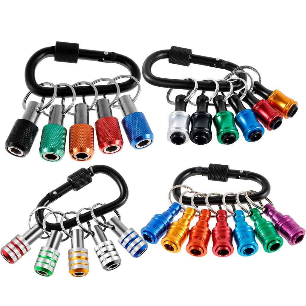 Screwdriver Bit Holder 1/4 Inch Hex Shank Keychain Bit Holder Extension Bar Drill Bit Holder Quick Change for Drill Bits