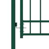 Vidaxl Garden Gate With Spikes, Steel, 100X100 Cm, Green