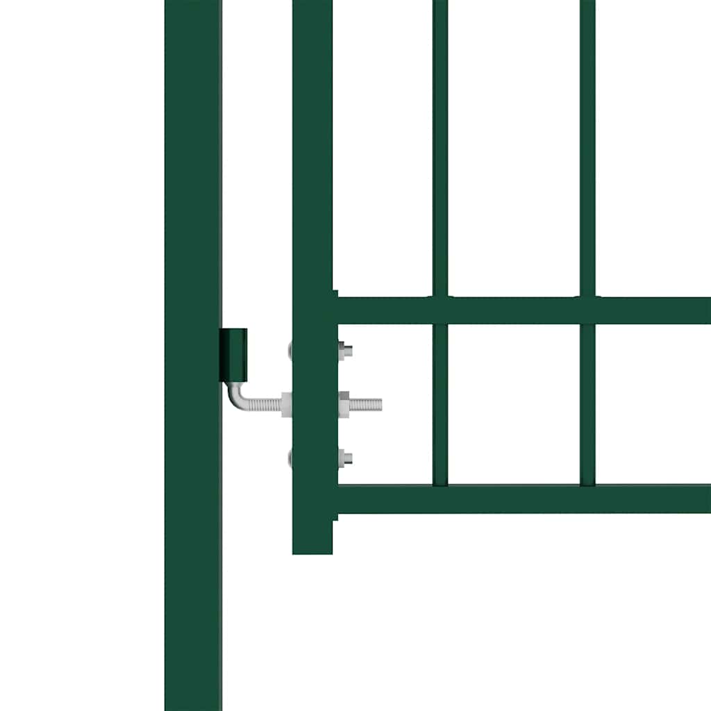 Vidaxl Garden Gate With Spikes, Steel, 100X100 Cm, Green