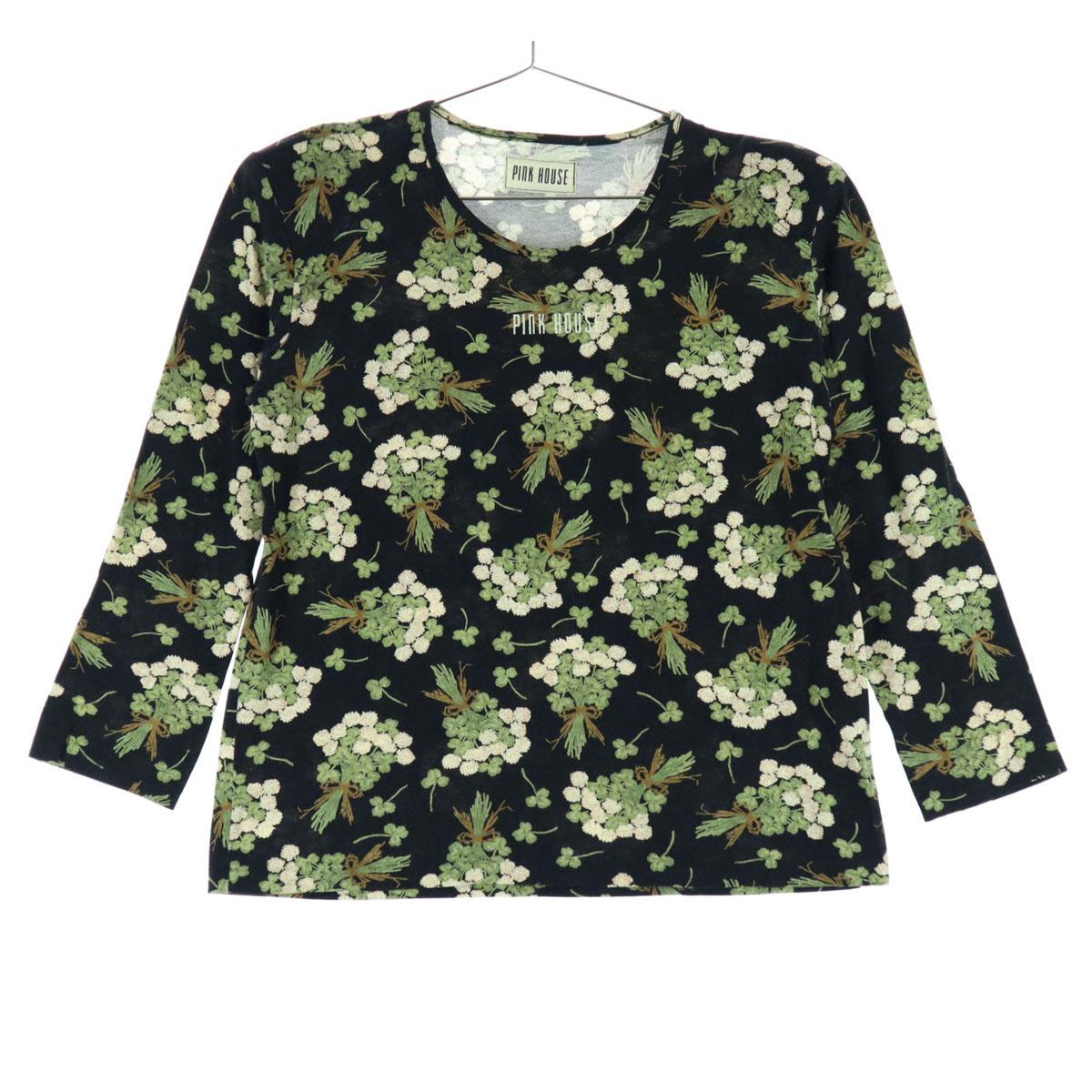 

Косметические товары Футболка с длинным рукавом с принтом логотипа PINK HOUSE Цветочная Женская Б/У