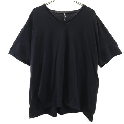 LIVIANA CONTI Made In Italy Short Sleeve V-neck Slit Cut XS Black Women Used