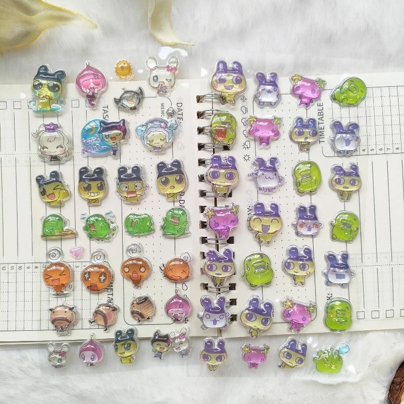 New Tamagotchi 3D Cartoon Relief Fun Stickers - Resin Stickers, Suitable for DIY Decoration by Children and Girls
